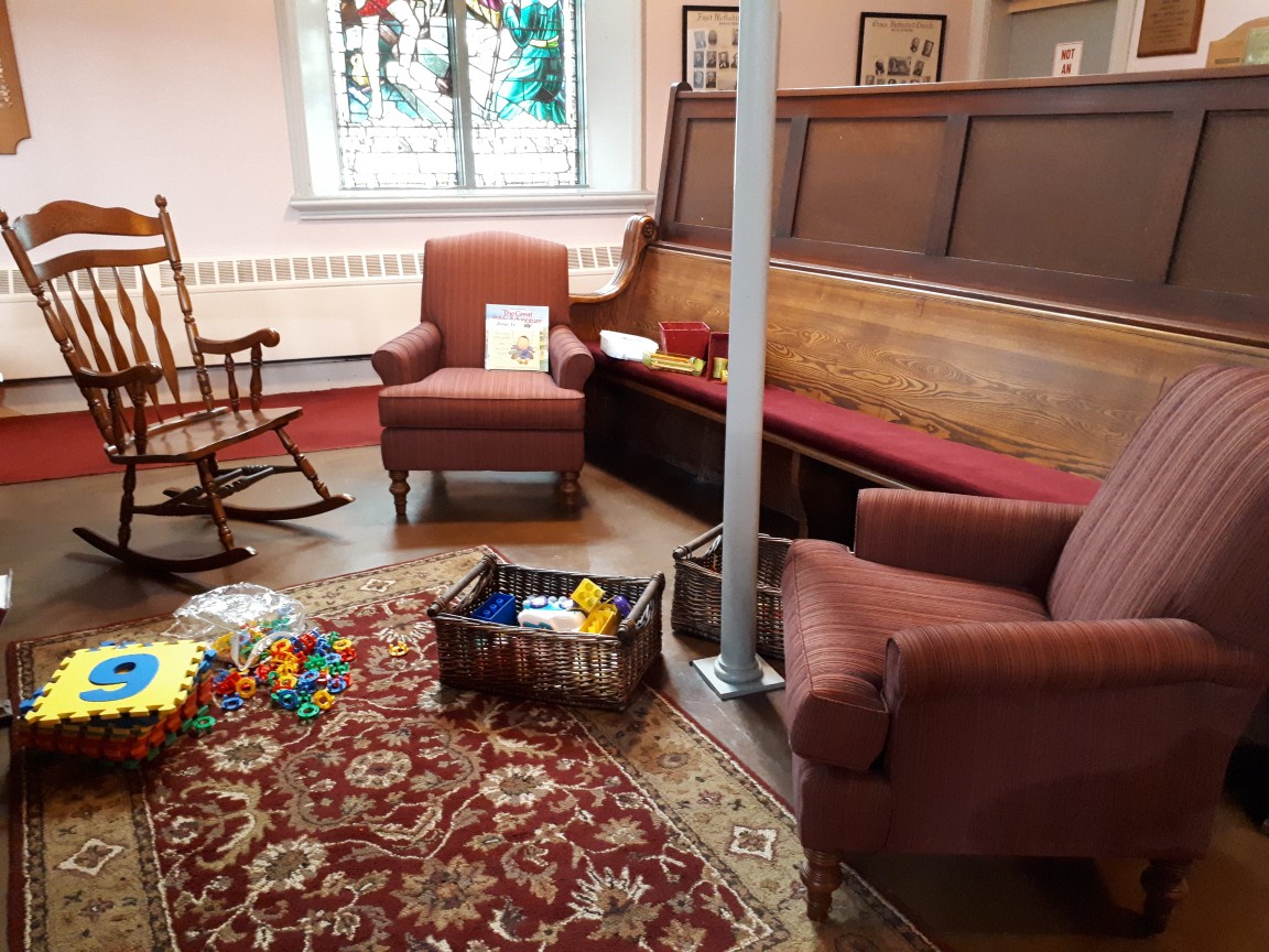 Play area at the back of the sanctuary